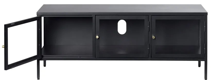 Fekete fém TV-állvány 132x52 cm Carmel – Unique Furniture