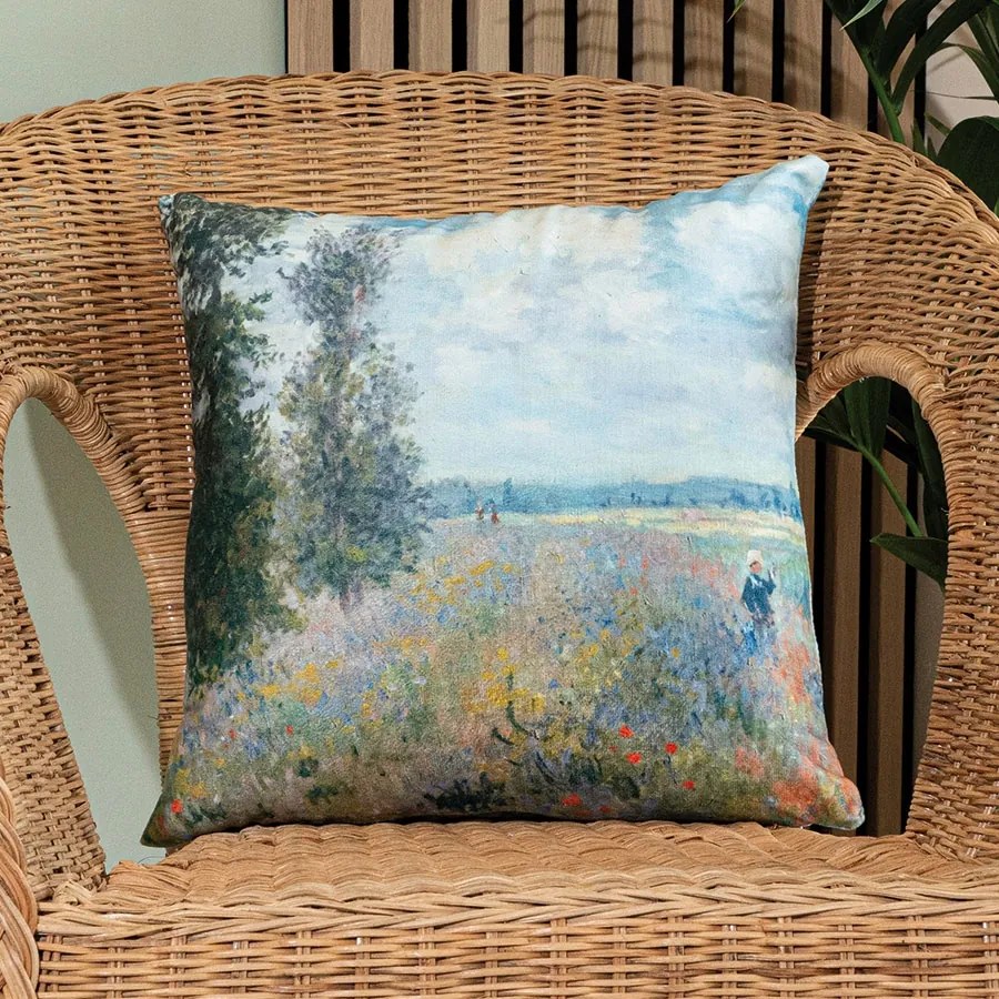 Dekoratív párnahuzat Rét Nyárfákkal 40x40 bársony többszínű