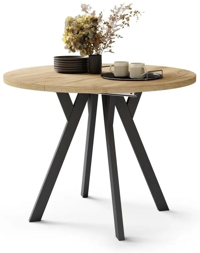 Kihúzható étkezőasztal ARTUR craft tölgy/fekete