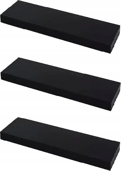 3 db Polc 30x15cm Fehér Fekete Tölgy Függő Fal Nappali Konyha Bútor