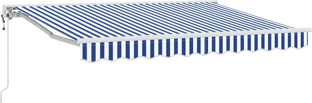 vidaXL Behúzható napellenző Kék és Fehér 250 x 200 cm
