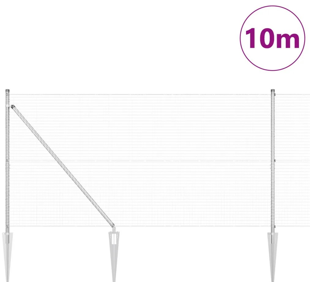 Hegesztett Drótkerítés 13 Cölöppel 0.8x10 m Horganyzott acél