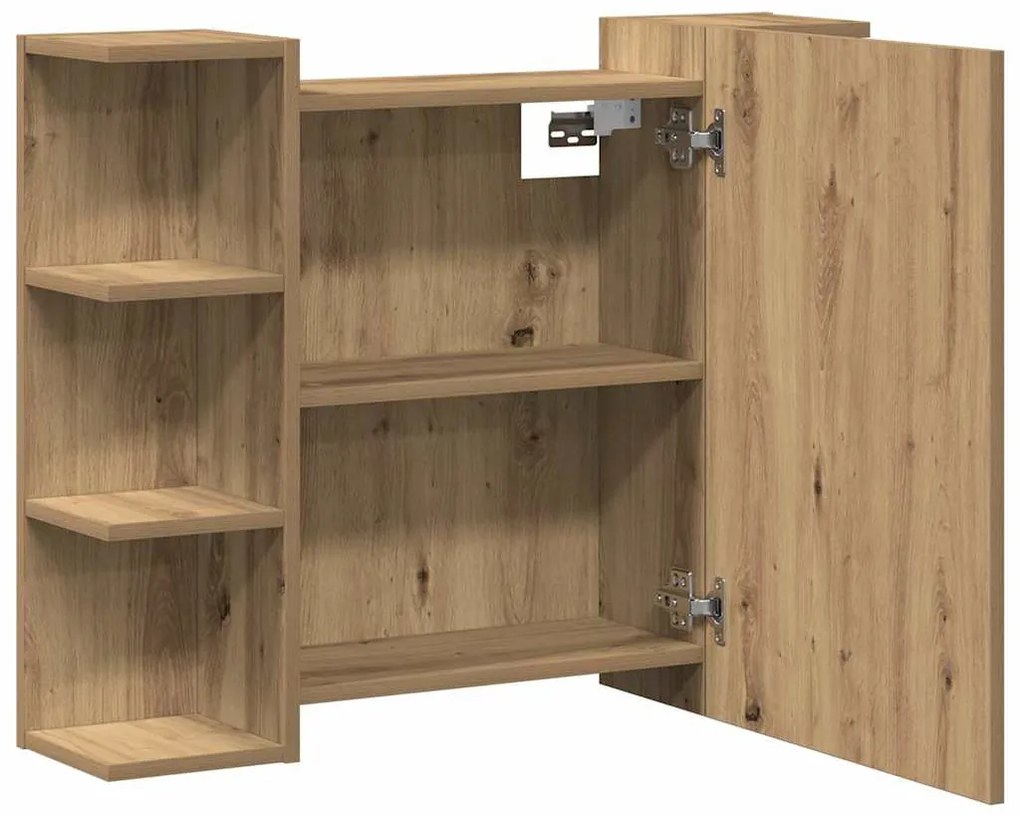 Fürdőszobai tükörszekrény Artisan Oak 80x20,5x64 cm Gépelt fa