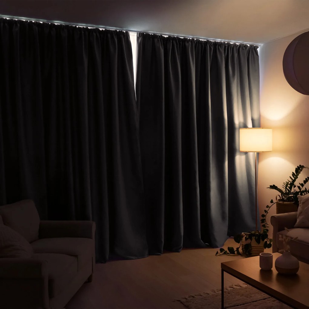 Goldea sötétítő függöny blackout szatén fényű - szürke 270x200 cm