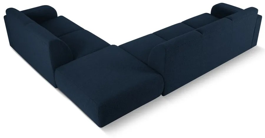 Sötétkék buklé sarokkanapé (jobb oldali) Molino – Micadoni Home