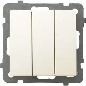 Ecru hármas kapcsoló Fénykapcsoló 3 gombos LP-13G As Ospel