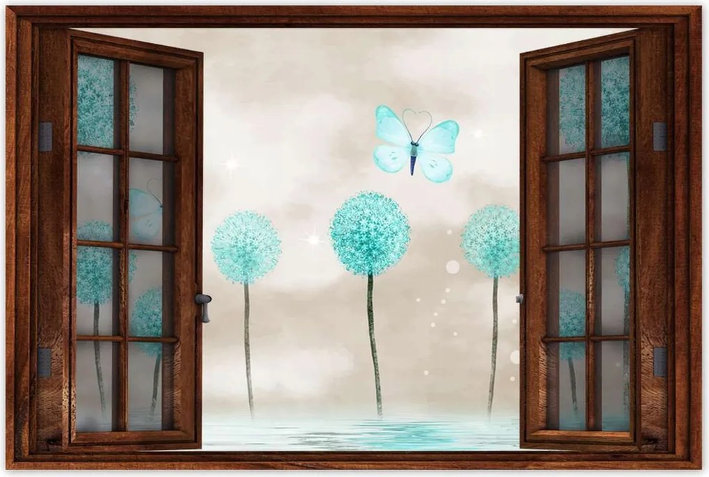 Poszterek 120x80 Pillangók Türkiz világ