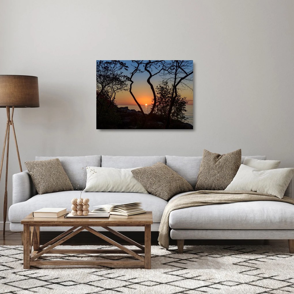 Napnyugta képe (üvegen) (70x50 cm)