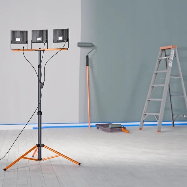 LED reflektor állvánnyal 3xLED/100W/230V 4500K IP65 fekete/narancssárga