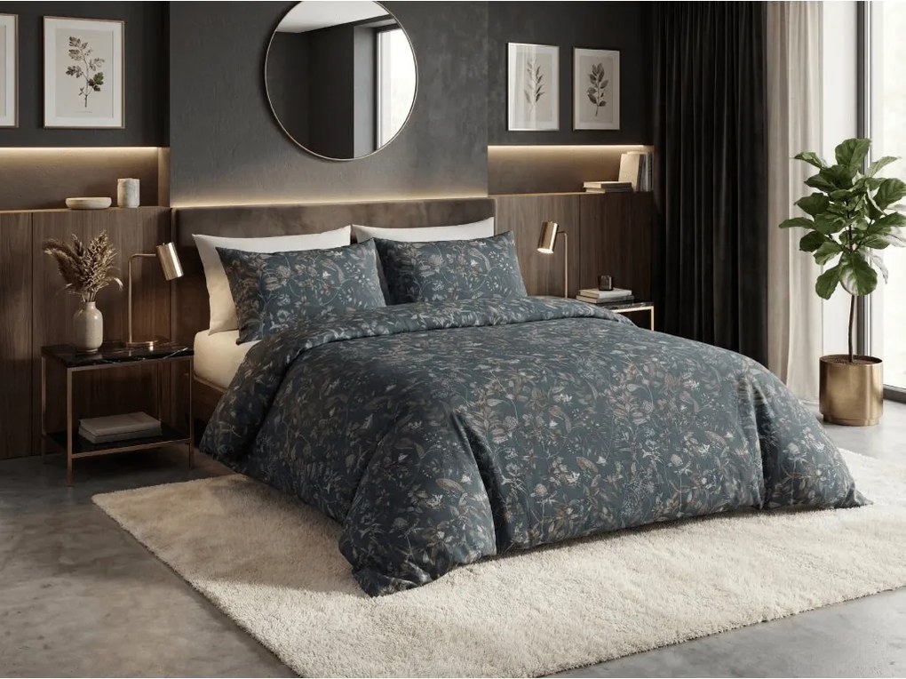 Renforcé pamut ágynemű SELMIRA sötétzöld hotelzsebbel Ágyneműhuzat mérete: 70 x 90 cm | 140 x 200 cm