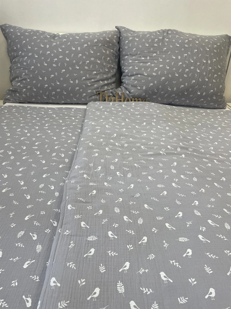 Bird muszlin lapok 140x200cm+90x70cm TiaHome