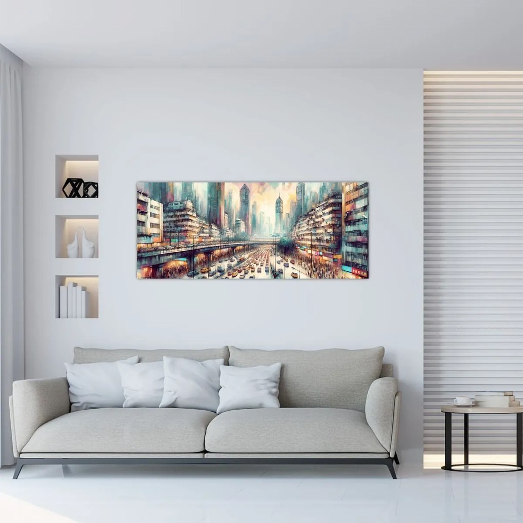 Kép - Városi élet (120x50 cm)
