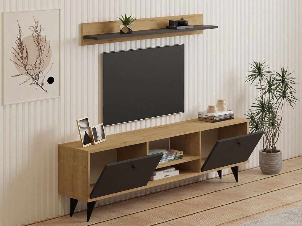 Nappali fal Nateda (zafír tölgy + antracit) . 1095565