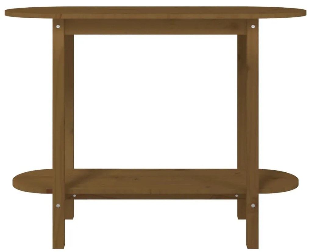 Mézbarna tömör fenyőfa tálalóasztal 110x40x80 cm