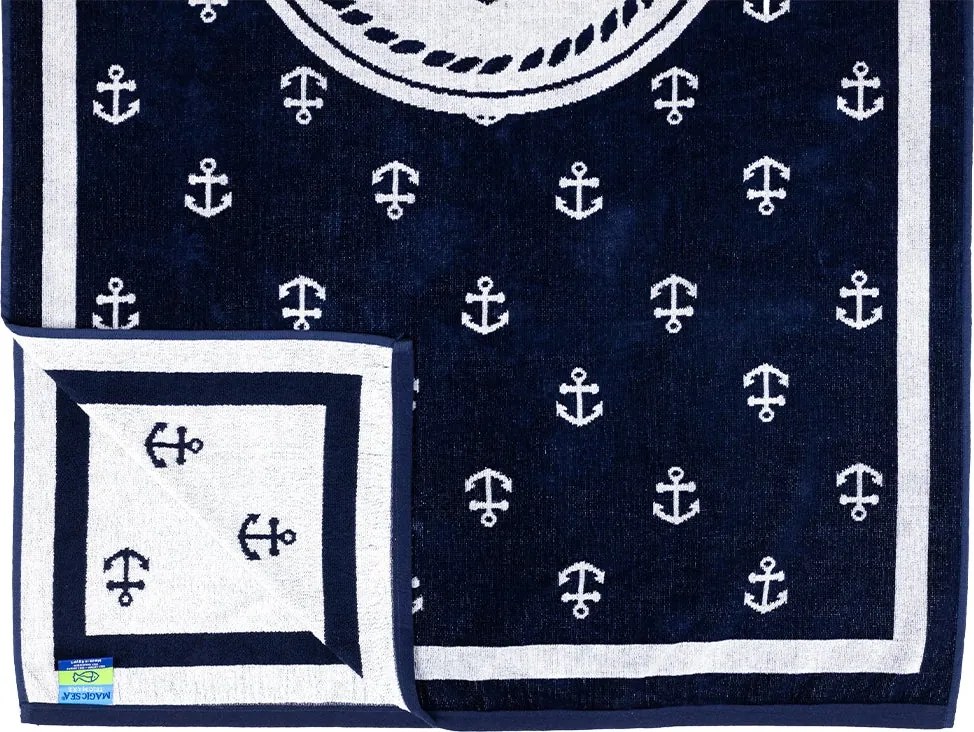 BAHIA Strandtörölköző matrózmintás 1. 165x90cm