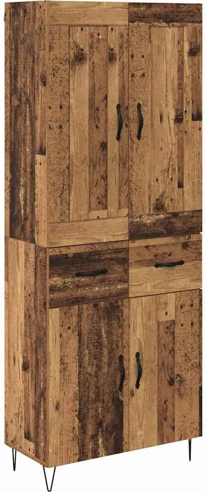vidaXL Magasfiú fiókkal Öreg fa 69,5 x 34 x 180 cm Faanyag