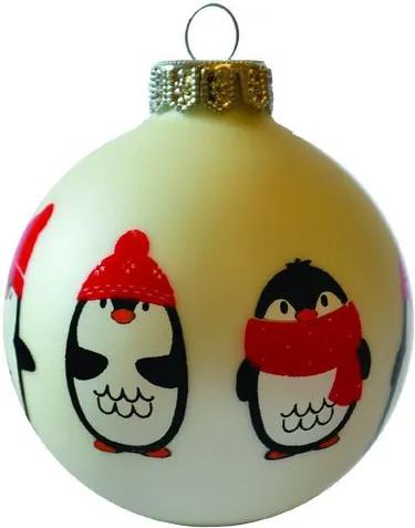 Pingvin sorminta porcelán fehér 8cm - Karácsonyfadísz