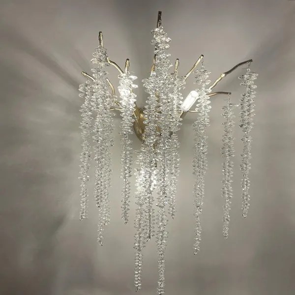 Fali kristály lámpa 3xG9/40W/230V Rózsaarany