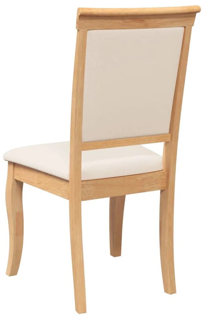 vidaXL 2 db természetes tömörfa gumiból készült étkezőszékek párnákkal