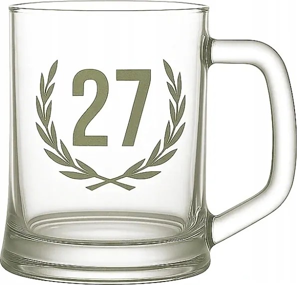 Söröspohár, söröskorsó, korsó évforduló 27 éves homokfúvással