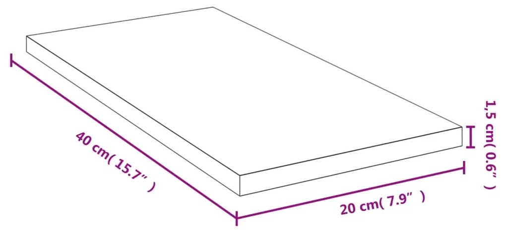 bambusz fali polc 40x20x1,5 cm