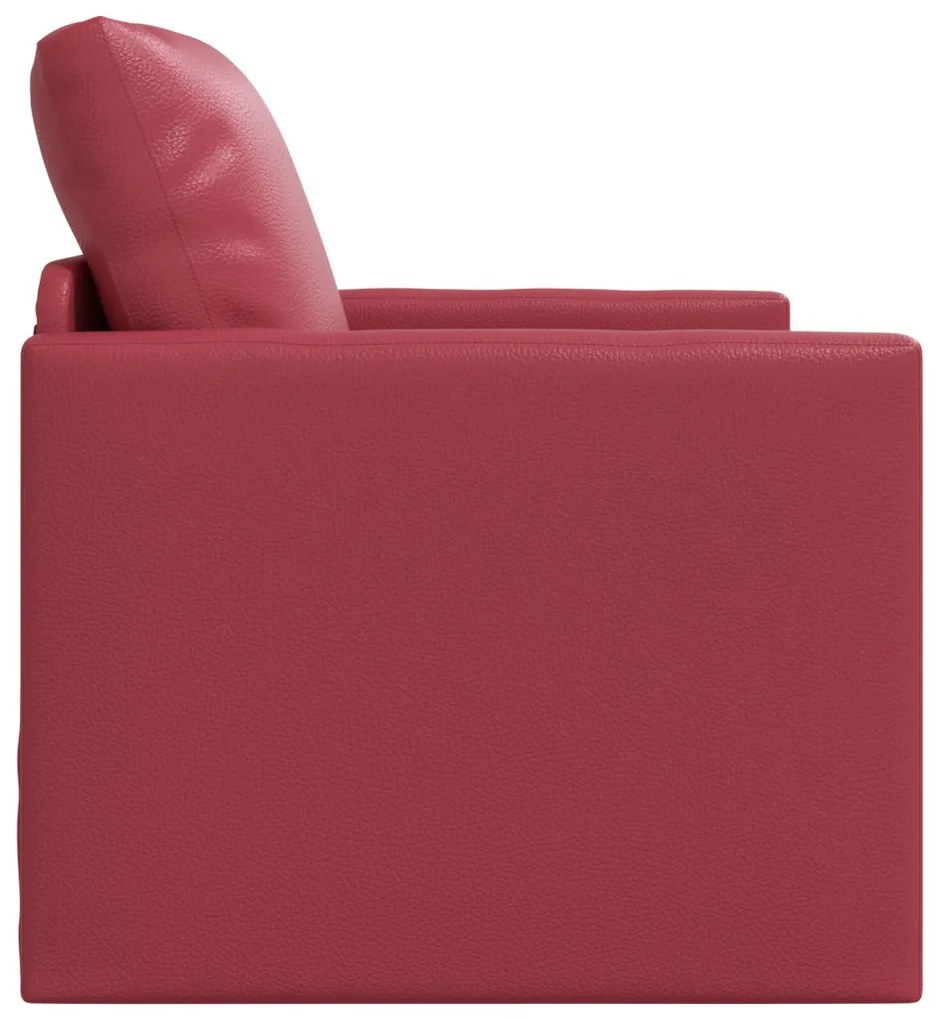 vidaXL Földi Kanapéágy 2 az 1-ben Burgundi vörös 74x77x81 cm Műbőr