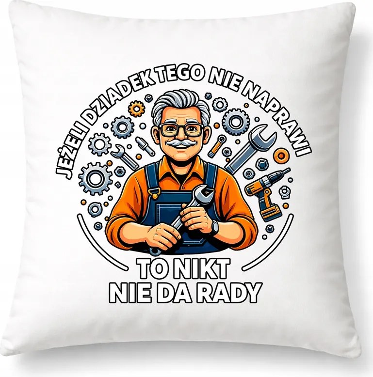 Nagypapa párna születésnapra Nagypapa megjavítja Fehér