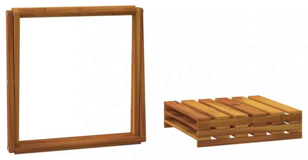 3 szintes barna tömör akácfa összecsukható polc 43 x 31 x 63 cm
