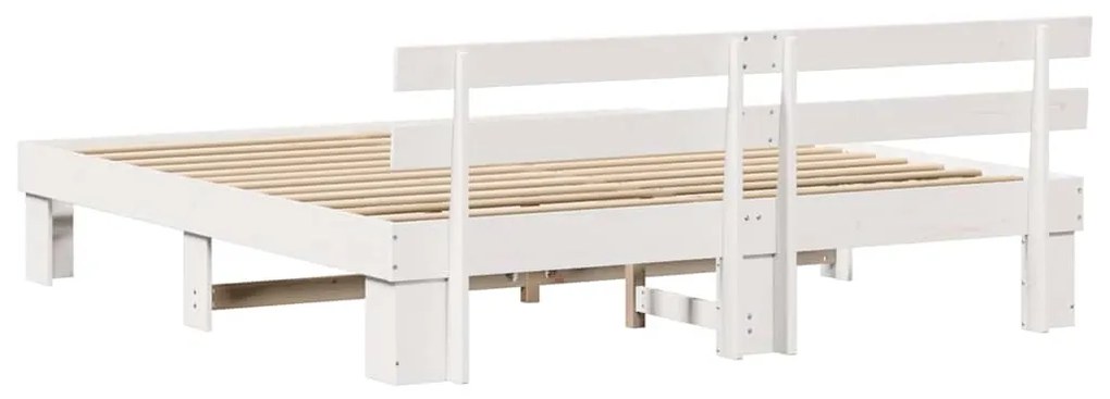 Ágykeret fejtámlával Fehér 180 x 200 cm