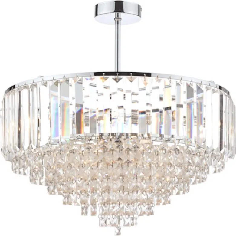 LAURA ASHLEY 3566049-Q VIENNA Kristály Mennyezeti Lámpa Csiszolt Króm, Átlátszó G9 IP20