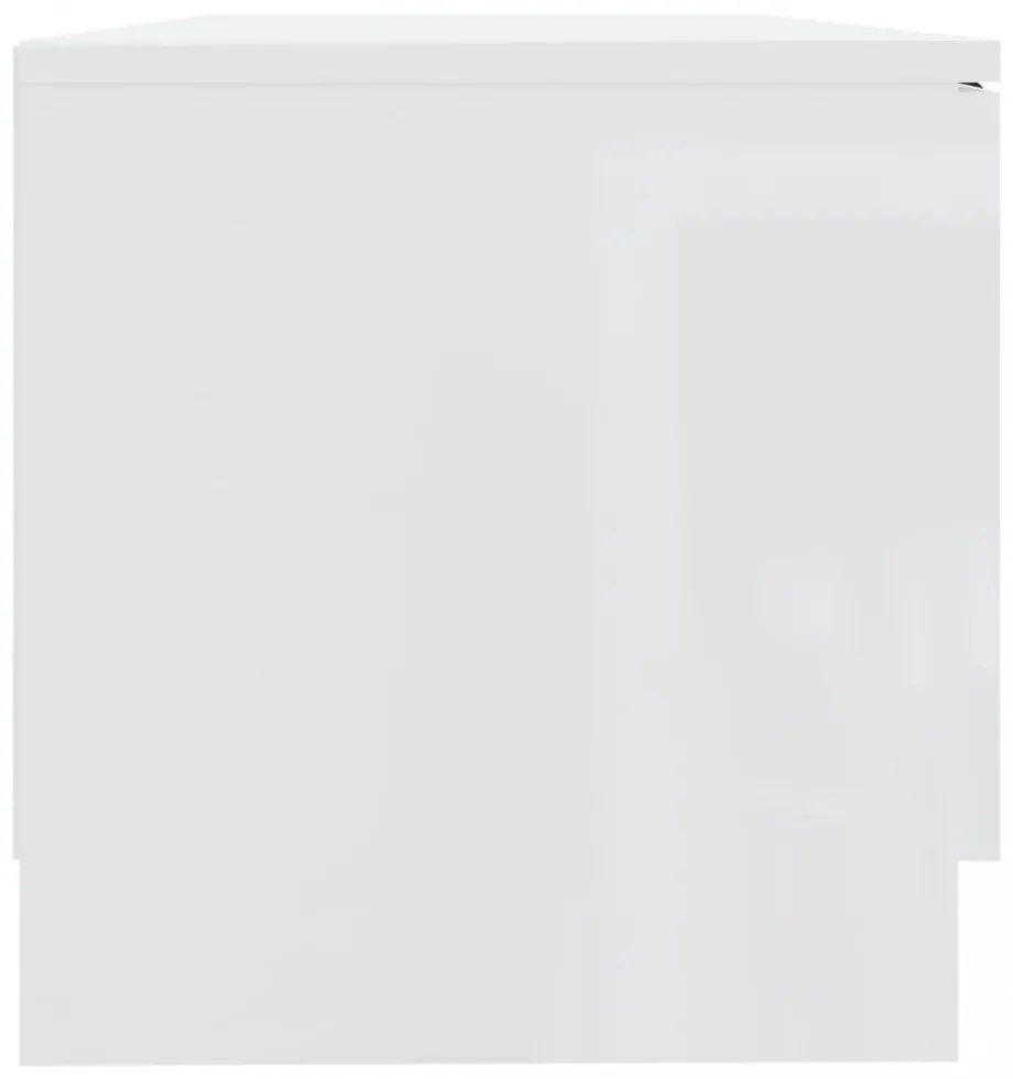2 db magasfényű fehér szerelt fa TV-szekrény 80x35x36,5 cm