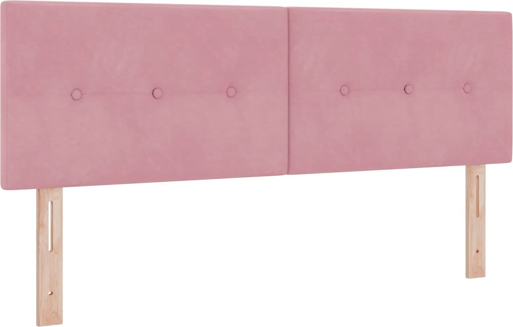 vidaXL LED ágytámla LED -es lámpákkal Rózsaszín 160 cm Poliészter