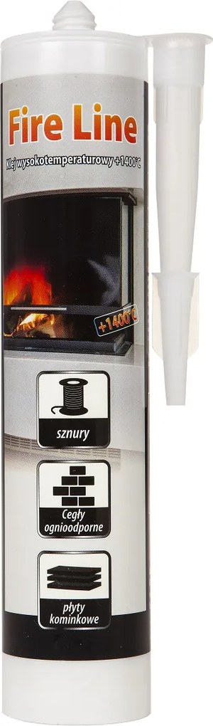 Magas hőmérsékletű ragasztó 1400°C Fire Line tégla kandallólapokhoz 310ml.