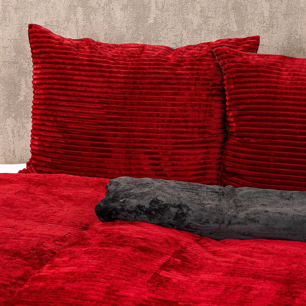 4Home Stripe mikroflanel ágyneműhuzatbordó, 140 x 200 cm, 70 x 90 cm