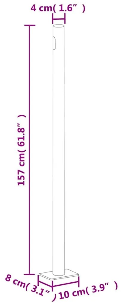 barna behúzható oldalsó terasz-napellenző 600 x 160 cm