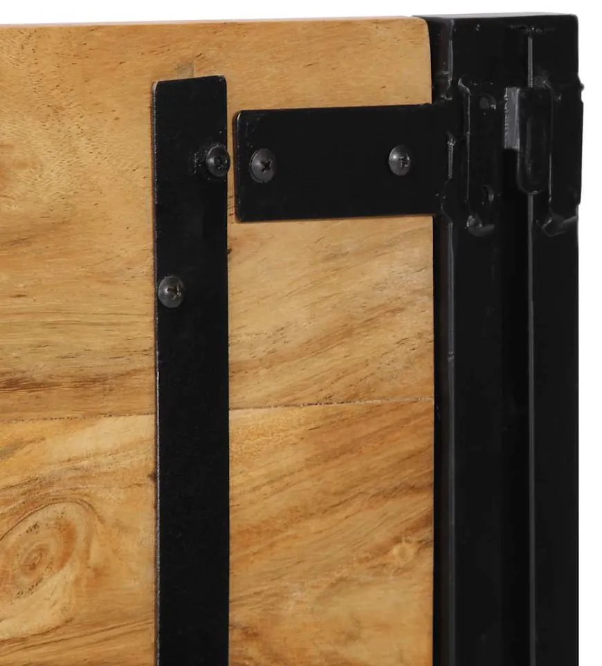 tömör fa akác és vas fejtámla 140 cm