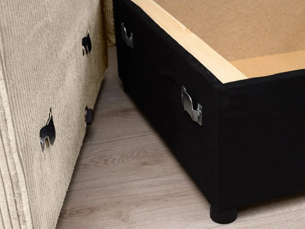 Krémszínű sarokkanapé SMART COSARO, kétoldalas + 2 párna AJÁNDÉK