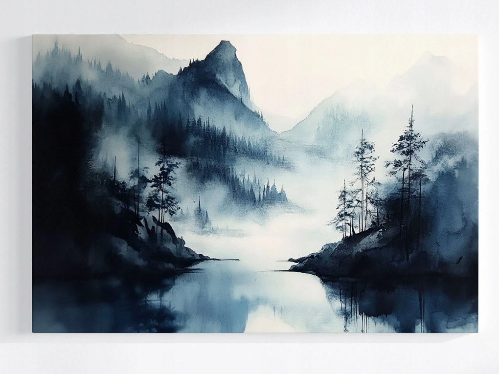 Vászonkép Canvas Tájkép Hegyek Tó Víz Fák 60x40