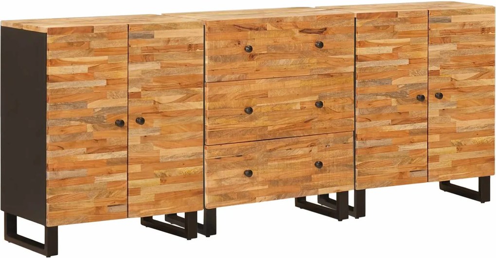 vidaXL Széf 3 pcs Barna 60 x 33 x 75 cm Tömör Mangófát