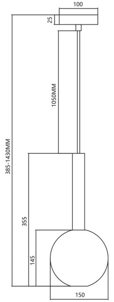 Csillár zsinóron NIKO 1xG9/9W/230V átm. 15 cm arany