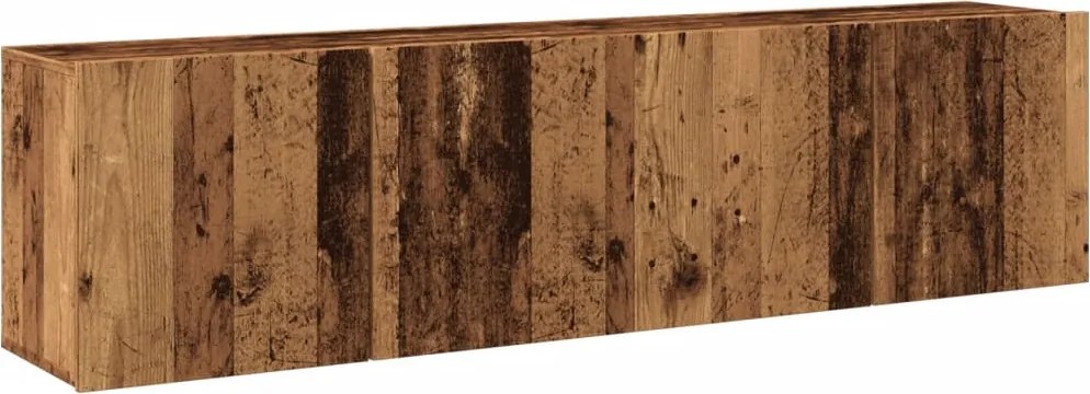 vidaXL 2 db antik fa színű falra szerelhető TV-szekrény 80 x 30 x 41cm