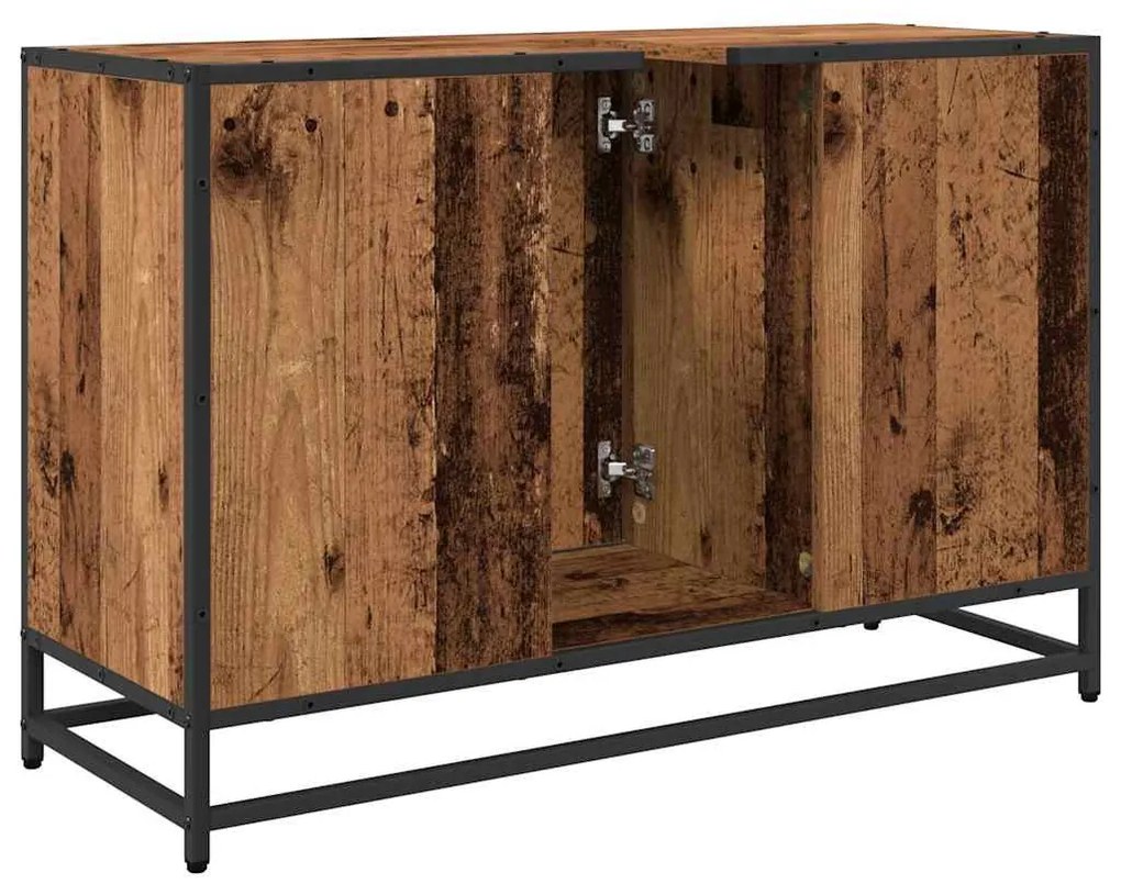 Fürdőszobai mosdószekrény Régi fa 90 x 33 x 60 cm Faanyag