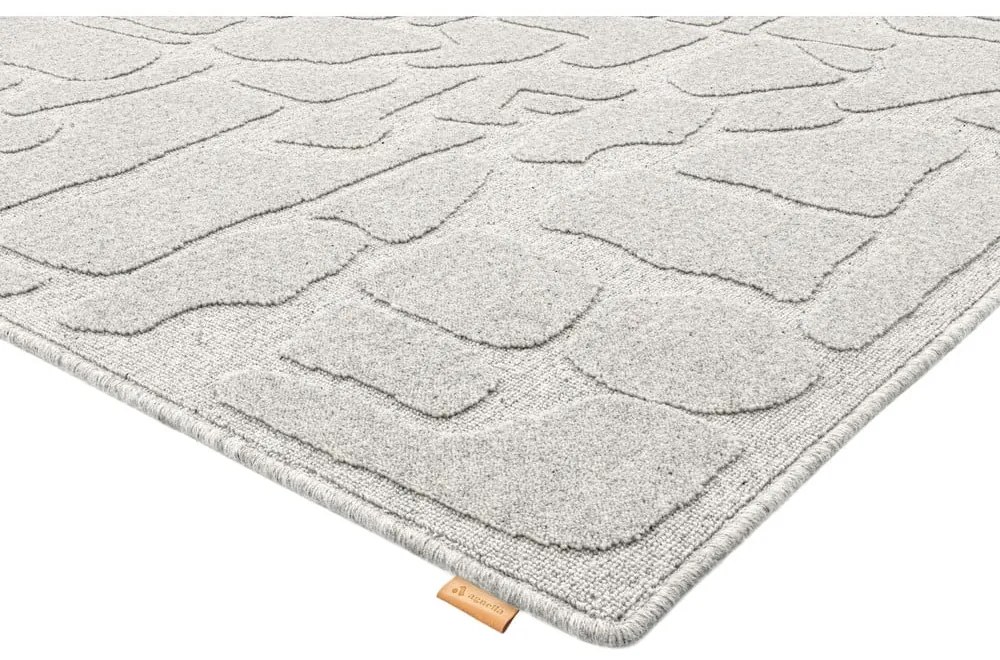 Világosszürke gyapjú szőnyeg 200x300 cm Morphic Dunes – Agnella