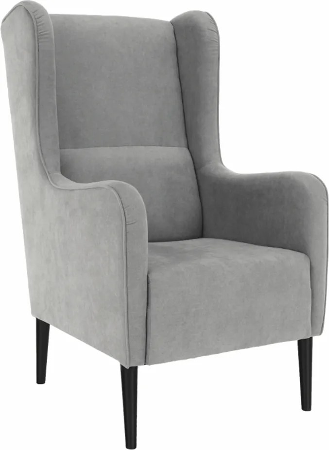 Kényelmes fotel, szürke/fekete, BREDLY