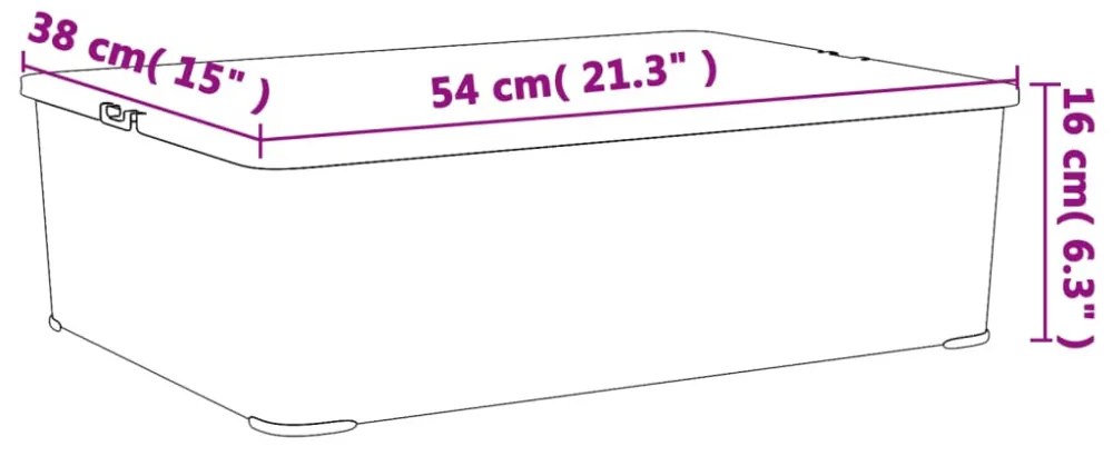 6 db rakásolható műanyag tárolódoboz 25 L