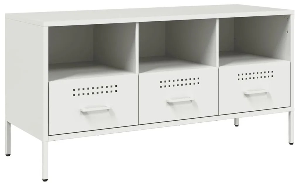 fehér acél TV-szekrény 100,5 x 39 x 50,5 cm