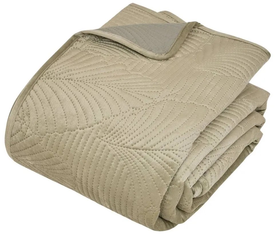 Levélmintás ágytakaró 260x240 cm, menta zöld - BAIKAL