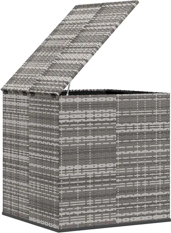 Szürke Polyrattan Kerti Párnatartó Doboz 100 X 97,5 X 104 Cm