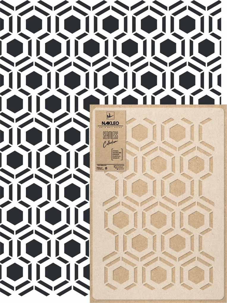 Festősablon Ismételhető Többször felhasználható 59x95cm Tapéta Hicks Hexagon