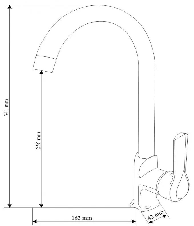 Mexen SABRE - Magas csap / mosogató, Fekete, 72190-70